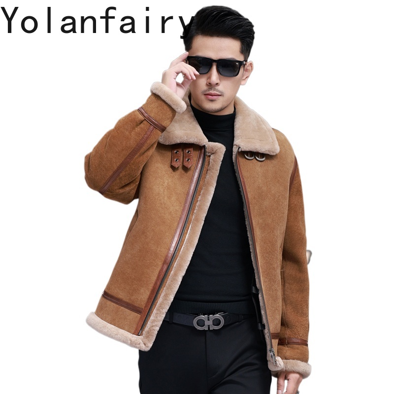 Warm Winter Clothing - YOLANFAIRY Yüksek Kaliteli Gerçek Koyun Derisi