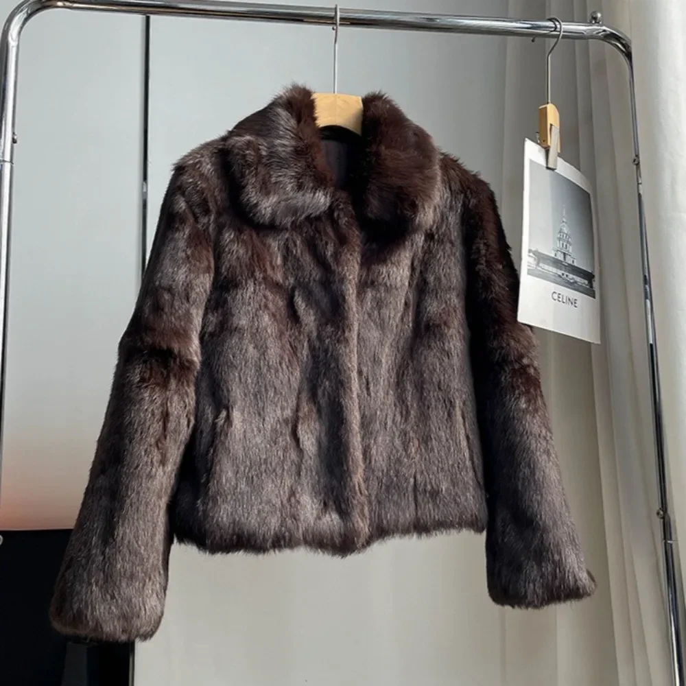 Winter Clothing Store - Doğal Tavşan Kürk Ceket Kadın Yeni