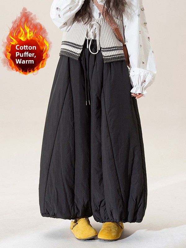 Warm Winter Clothing - Kışlık Kalınlaştırılmış Geniş Paçalı Fener Pantolon