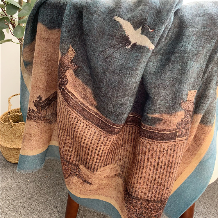 Warm Winter Clothing - Saf Kaşmir Püsküller Şal Çaldı Kadın