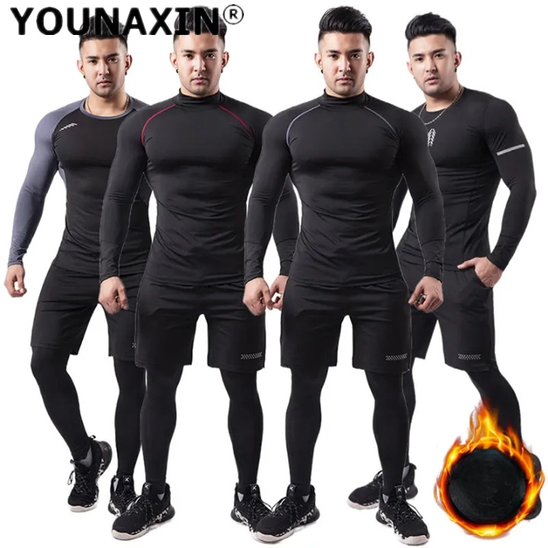 Warm Winter Clothing - 3 parçalı erkek peluş sıcak spor