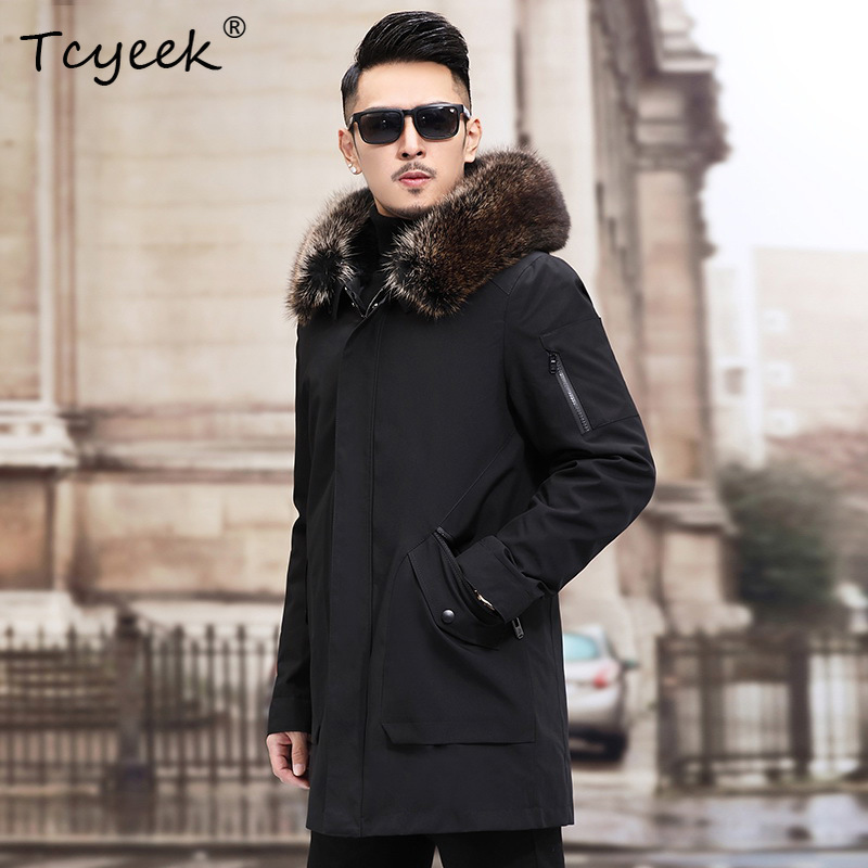 Warm Winter Clothing - Tcyeek Şerit Tilki Kürk Yaka Kışlık
