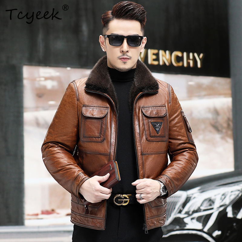 Warm Winter Clothing - Tcyeek Üst Katman Koyun Derisi Gerçek