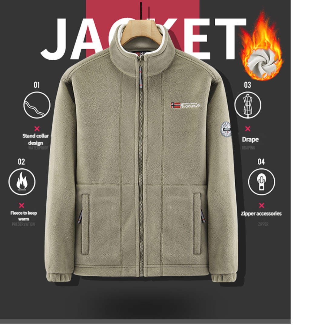 Winter Clothing Norway - Kalınlaşmış Polar Çift taraflı Polar Ceket