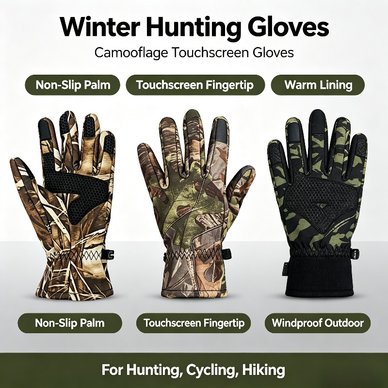 Knit Glove Touch Screen - Açık Hava Sporları Kaymaz Avcılık Eldivenleri