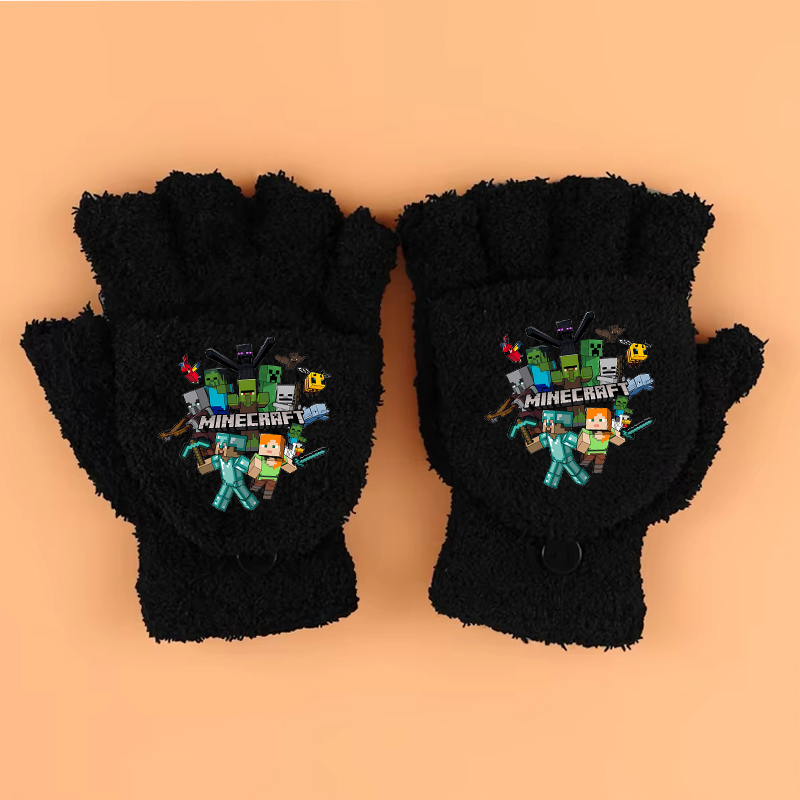 Winter Clothing Accessories - Yeni Oyun Temalı Baskılı Eldivenler Minecrafted