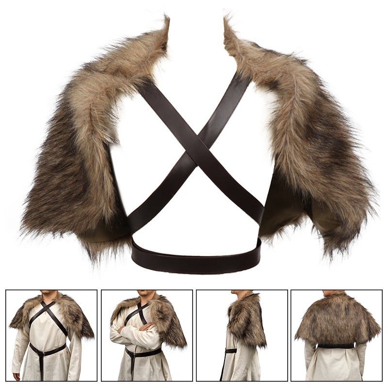 Winter Clothing Accessories - Viking Pelerin Suni Kürk Yaka Pelerin