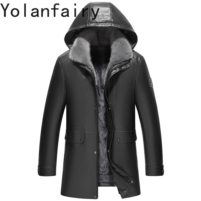 Warm Winter Clothing - YOLANFAIRY Hakiki İnek Derisi Ceket Erkek