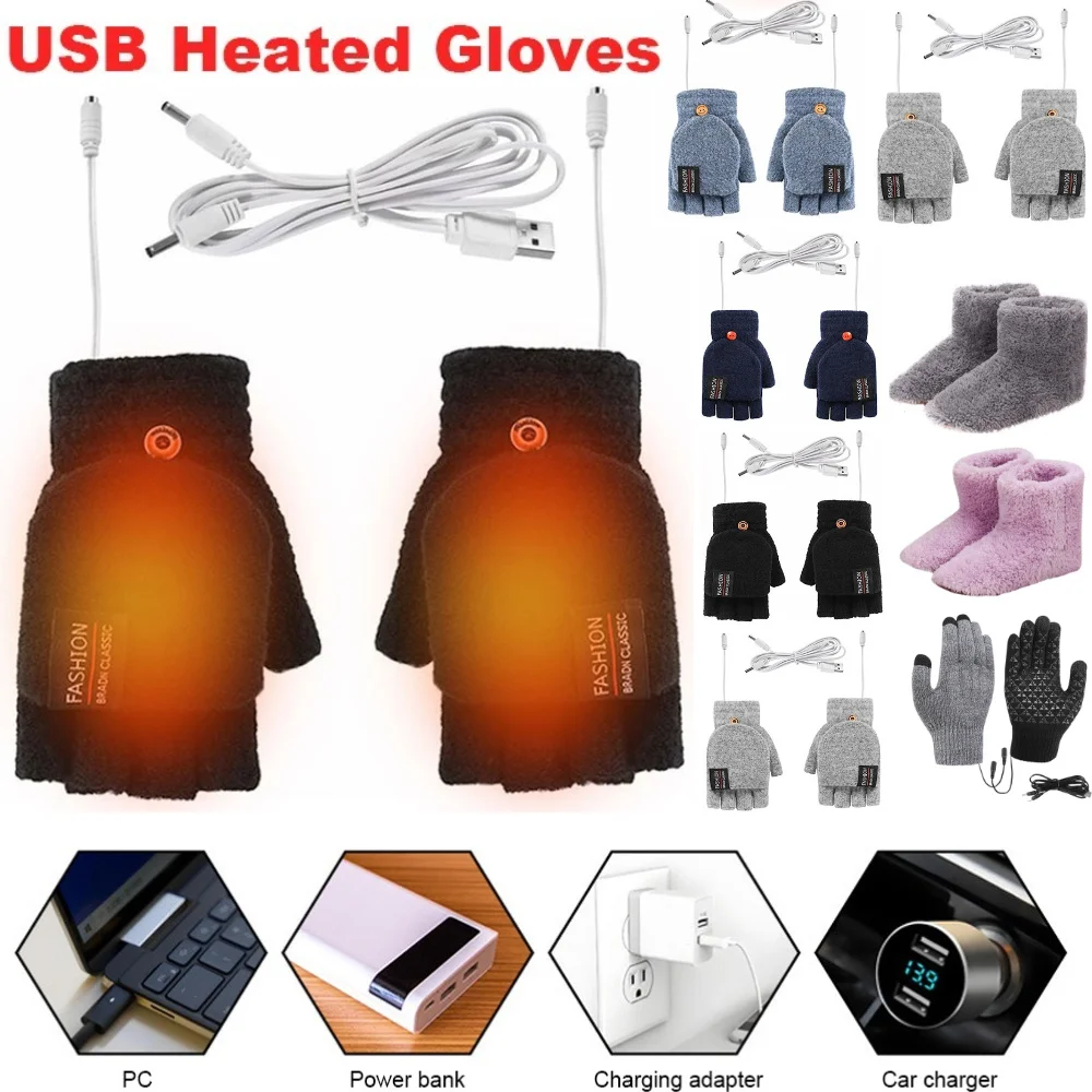 Knit Glove Touch Screen - USB elektrikli ısıtmalı eldiven kış açık