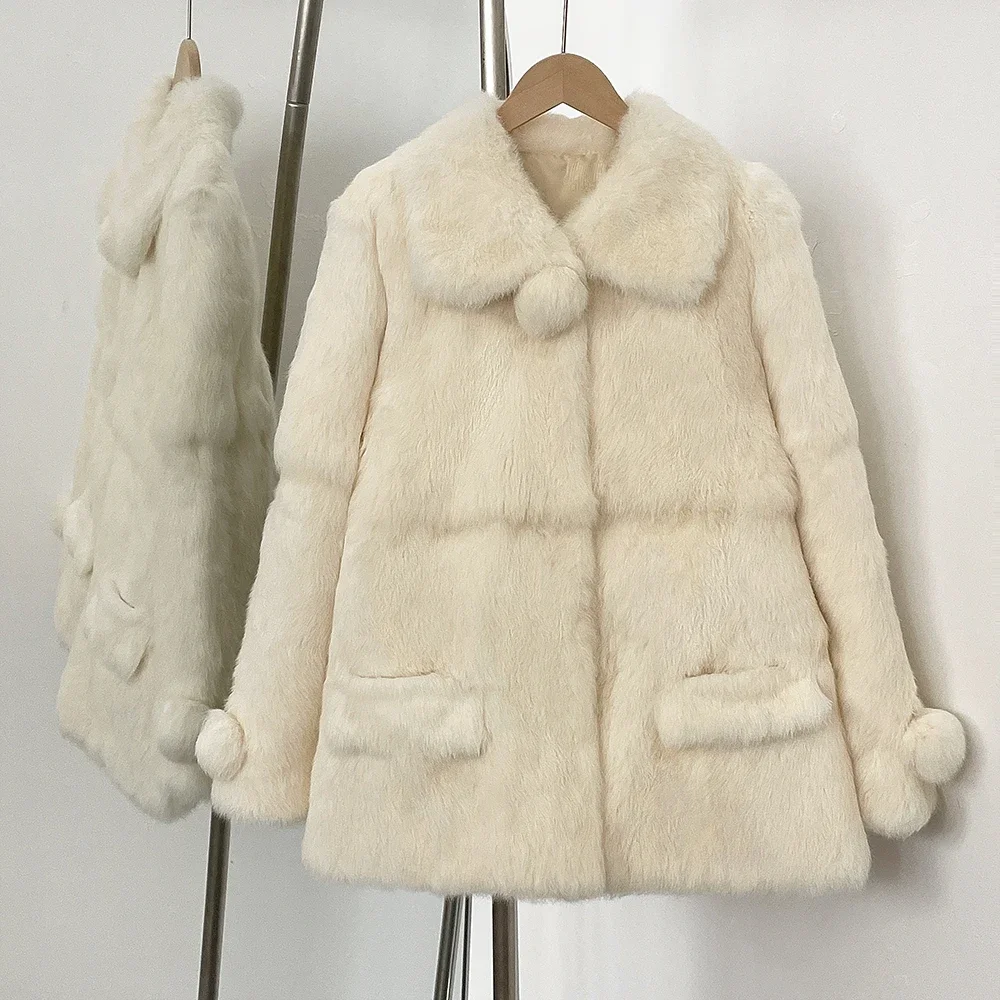 Winter Clothing Store - 2025 Gerçek Kürk Ceket Kadın Dış