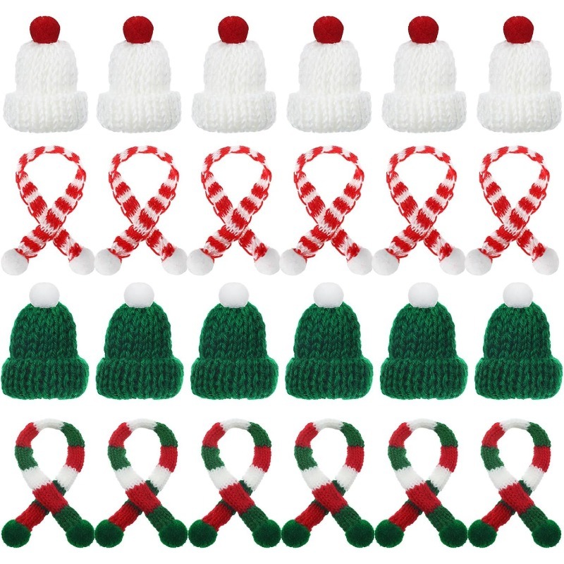 Winter Clothing Accessories - 5/10 adet Noel Dekorasyon Mini Örme