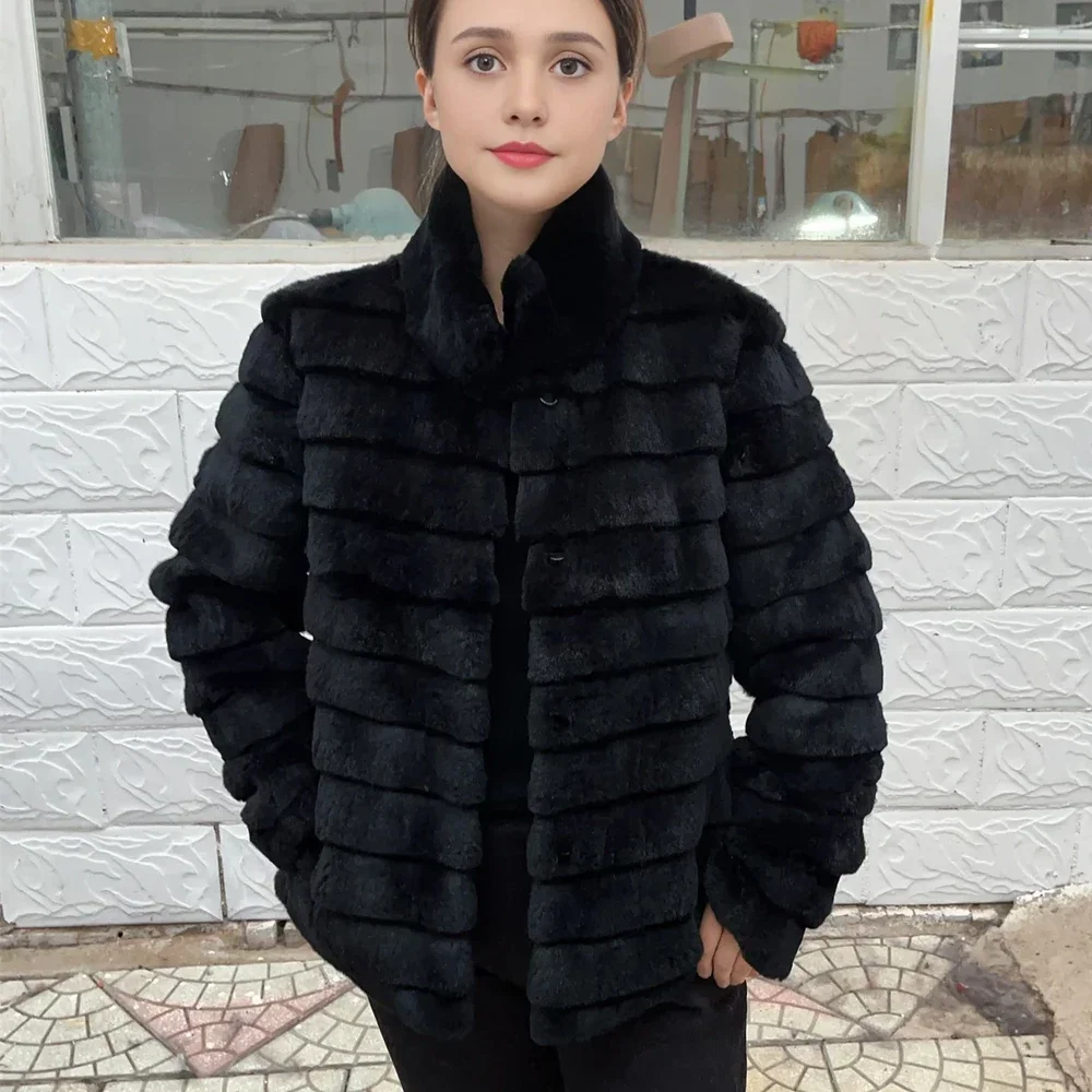 Winter Clothing Store - OFTBUY Gerçek Tavşan Kürkü Ceket Sıcak