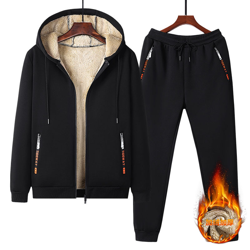 Fleece Hoodie Lined - Erkek Kuzu Yünü Astarlı Eşofman Takımı