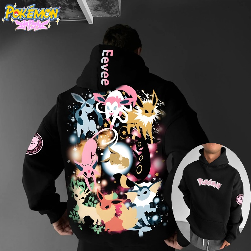 Y2K Winter Clothing - 2025 Pokemon Klasik Karakteri Eevee Ailesi