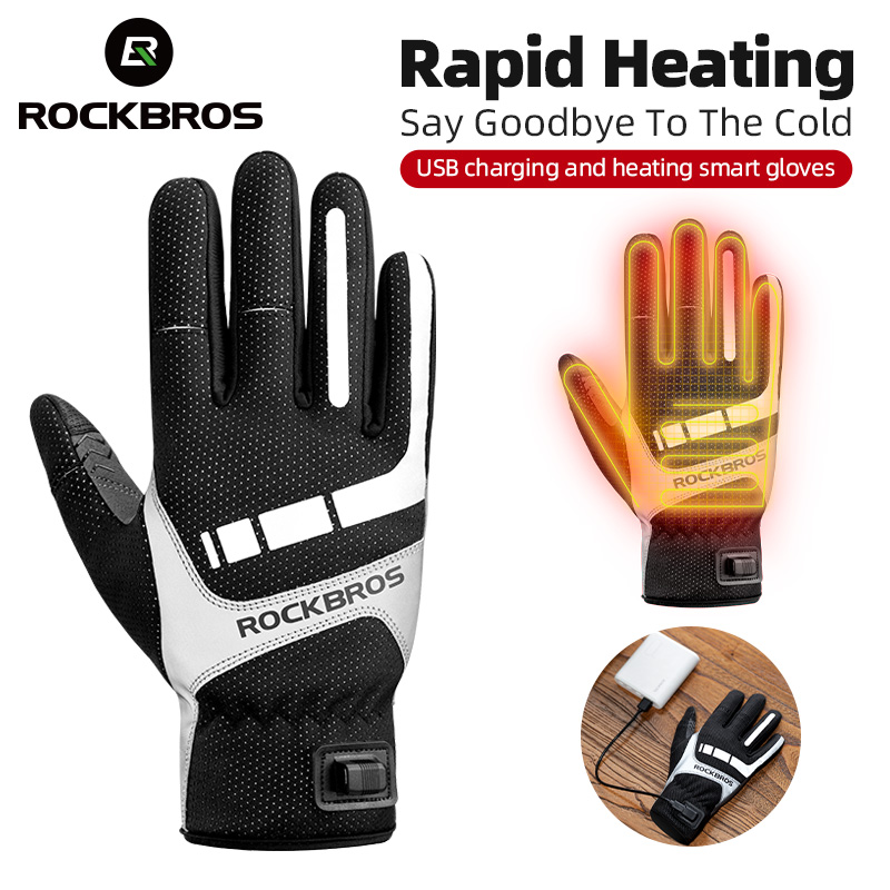 Knit Glove Touch Screen - ROCKBROS ısıtmalı kış eldiven bisiklet eldiveni