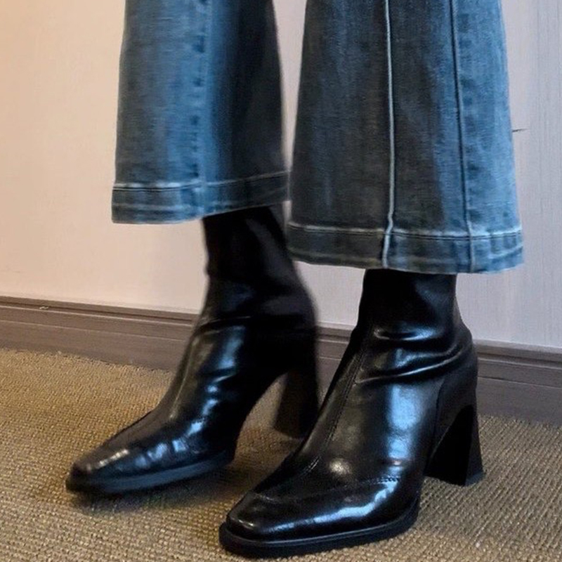 Winter Clothing For Woman - Yüksek Topuklu Kadın Ayak Bileği Çizmeler
