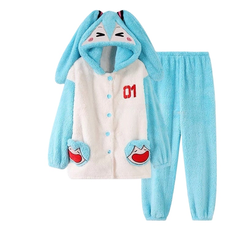 Fleece Hoodie Lined - Hatsune Miku karikatür animasyon çevre birimleri