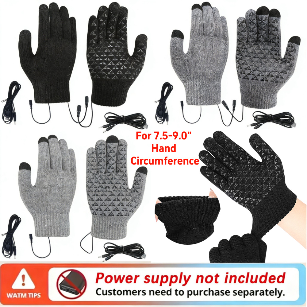 Knit Glove Touch Screen - 5-1 çift USB ısıtmalı örme eldiven