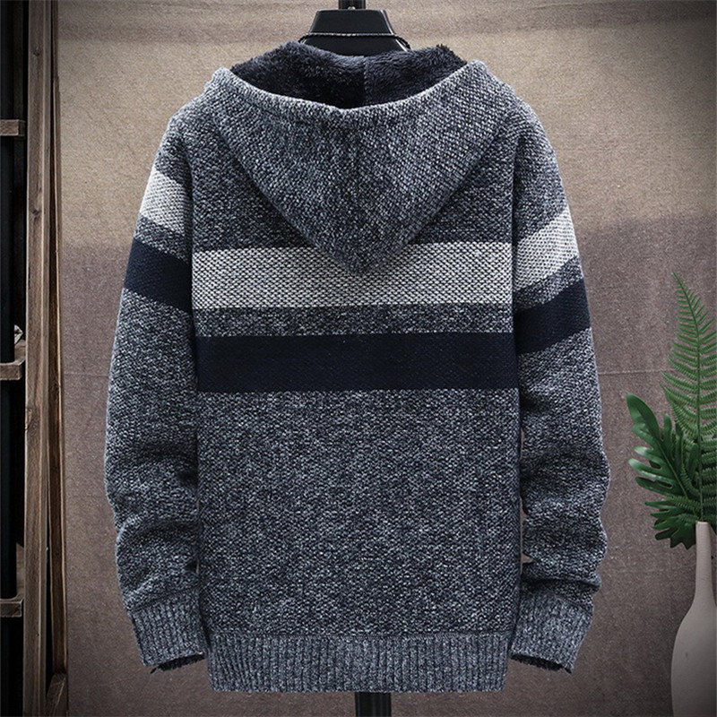 Erkek Çizgili Kazak Ceket Kalı - Fleece Hoodie Lined incelemesi ve fiyatı