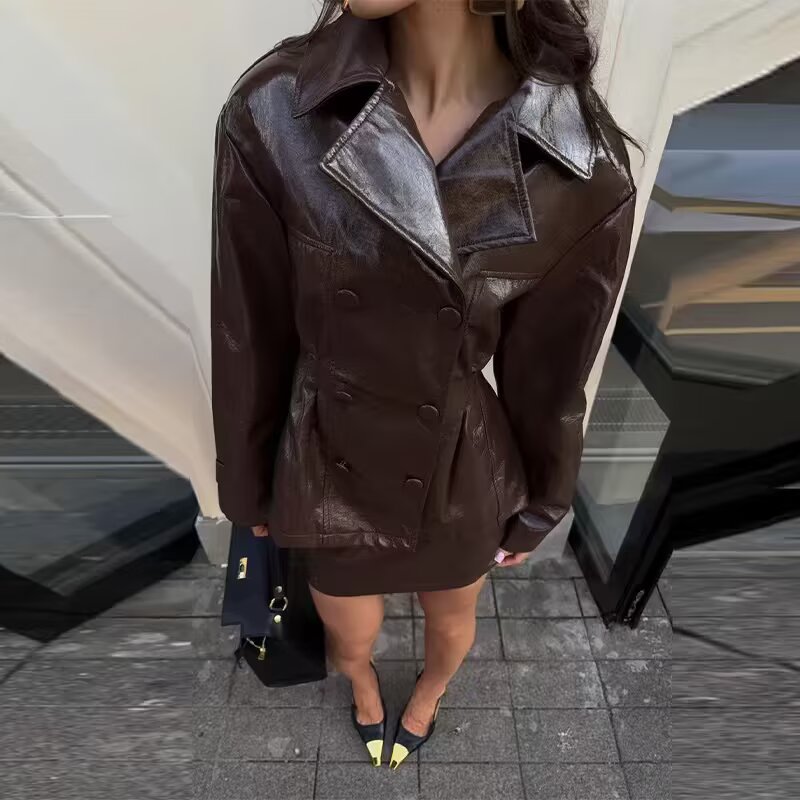 Modaya Uygun Parlak Deri Ceket - Warm Winter Clothing incelemesi ve fiyatı