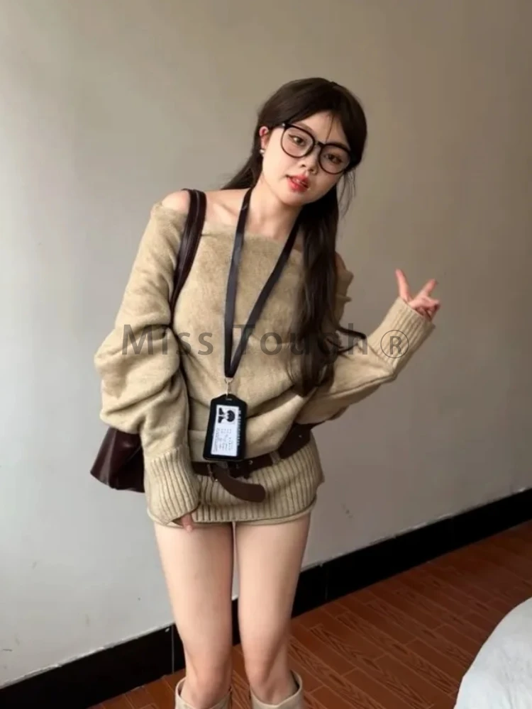 Autumn Winter Korean Knit Outf - Y2K Winter Clothing incelemesi ve fiyatı