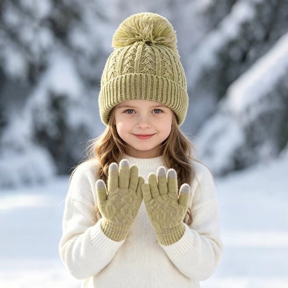 2 adet/takım moda kış çocuk şa - Knit Glove Touch Screen incelemesi ve fiyatı