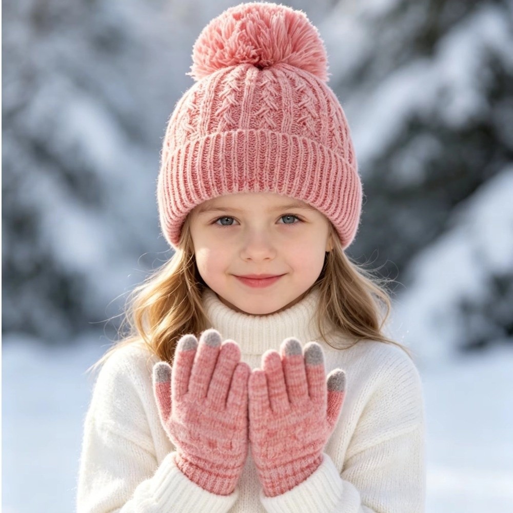2 adet/takım moda kış çocuk şa - Knit Glove Touch Screen incelemesi ve fiyatı